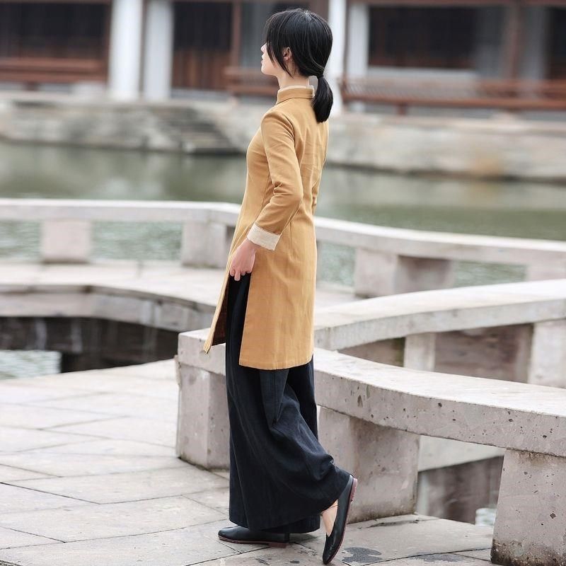 唐装上衣中式女装中国风茶服女禅意文艺春秋茶艺服装禅服外套