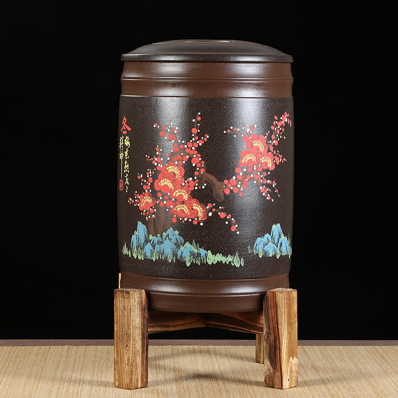 紫砂茶叶罐防潮木座底架水缸花盆鱼缸实木支撑架普洱大茶缸木架子