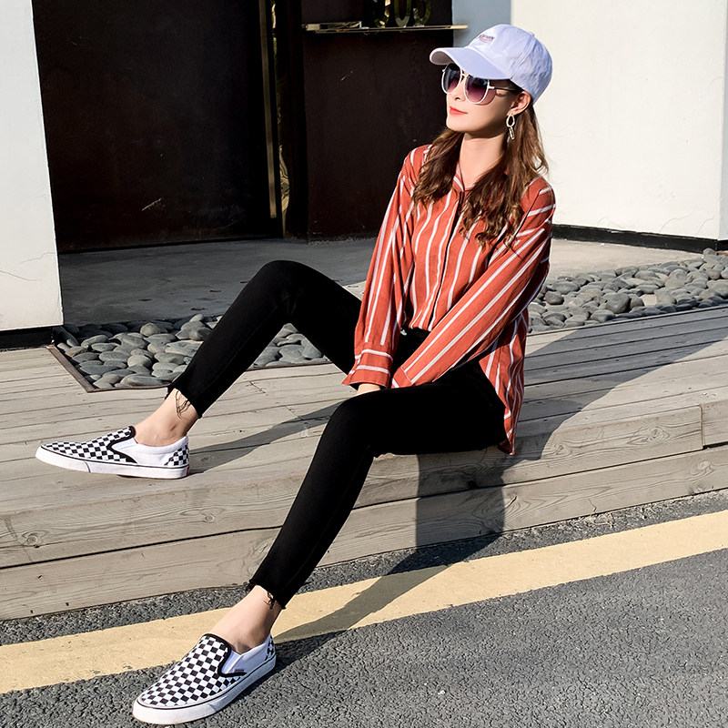 八分小个子高腰加绒牛仔铅笔裤女加厚带绒显瘦九分紧身小脚长裤子