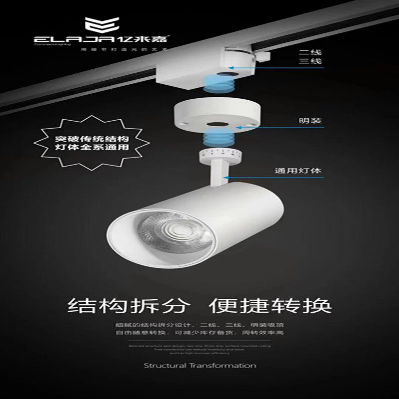 led星际轨道射灯商用服装店明装展厅直播背景墙家用聚光COB导轨灯,家装灯饰光源,明装射灯,淘宝优惠券,粉丝福利购,淘宝优惠卷