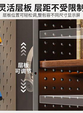 桌上置物架桌面书架电脑桌收纳整理架子置物架洞洞板显示器增高架