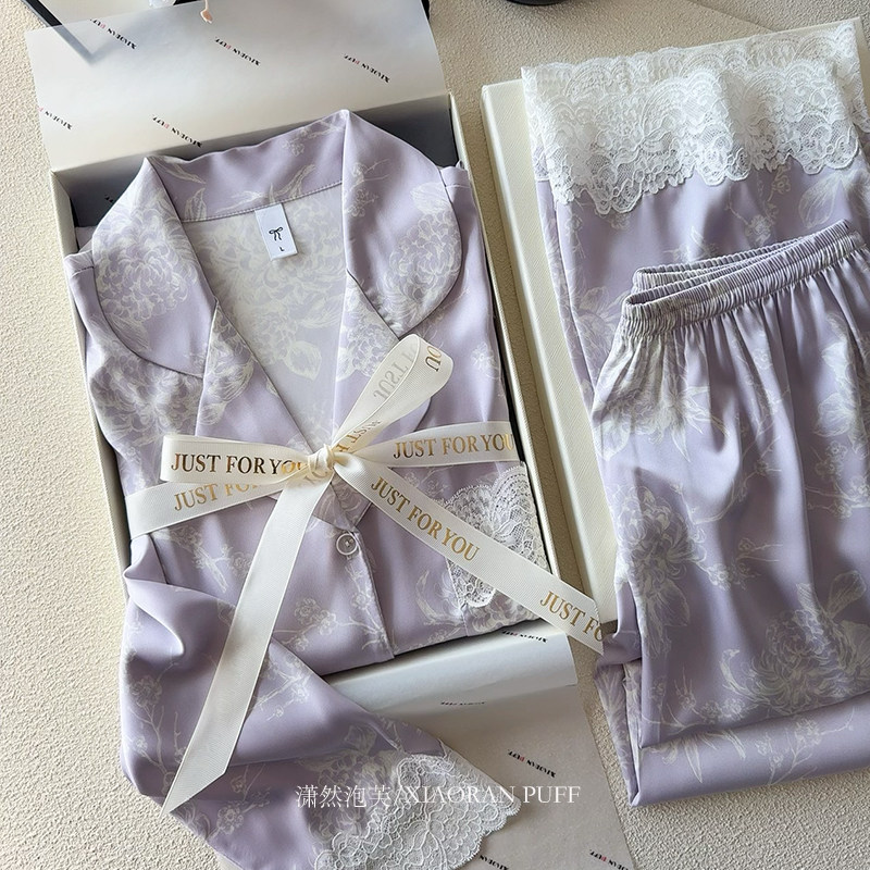 三八妇女节母亲节生日礼物送婆婆妈妈闺蜜睡衣礼盒女真冰丝甜美春