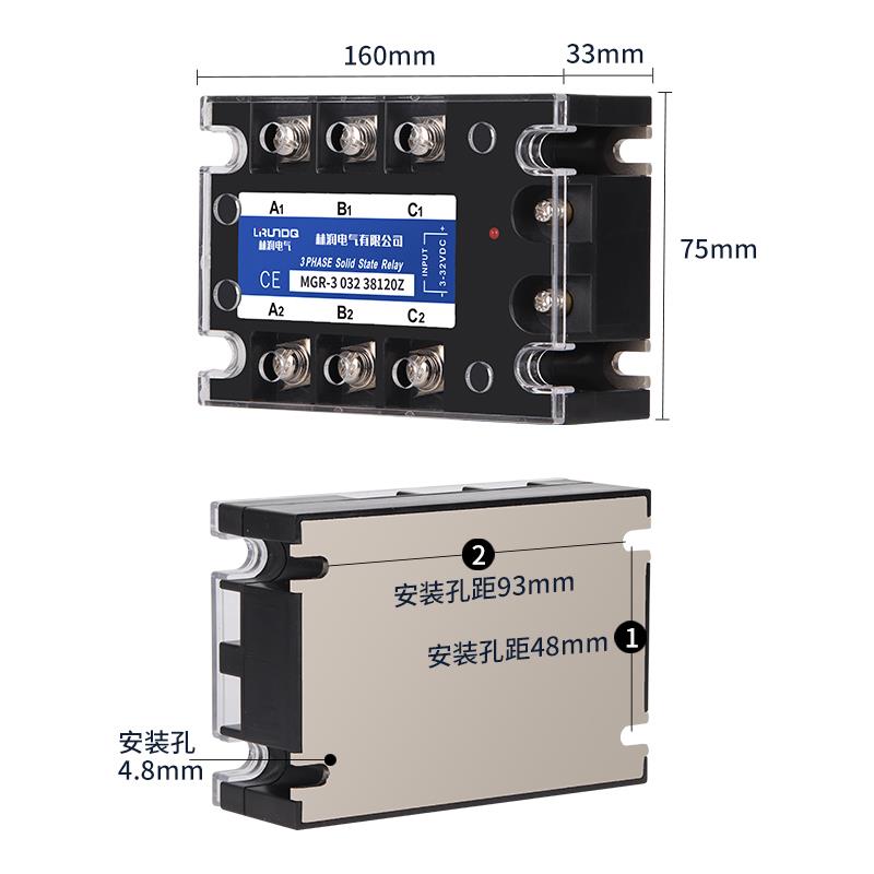 三相固态继电器120A SSR直流控制交流SSR-3 032 38120Z