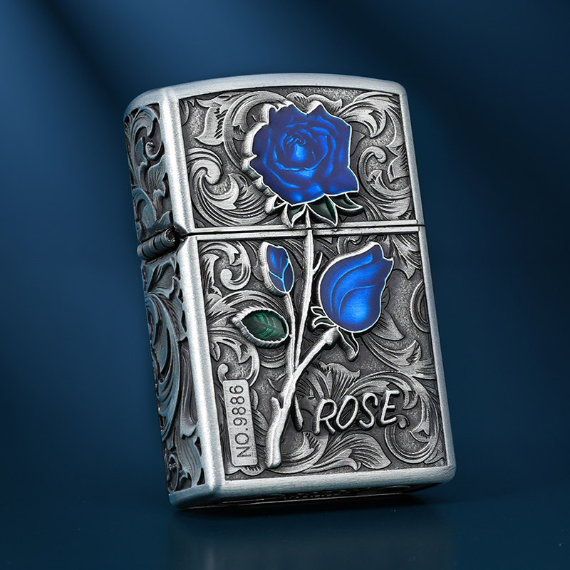 ZORRO佐罗盔甲玫瑰浮雕唐草煤油防风打火机男七夕情人节生日礼物