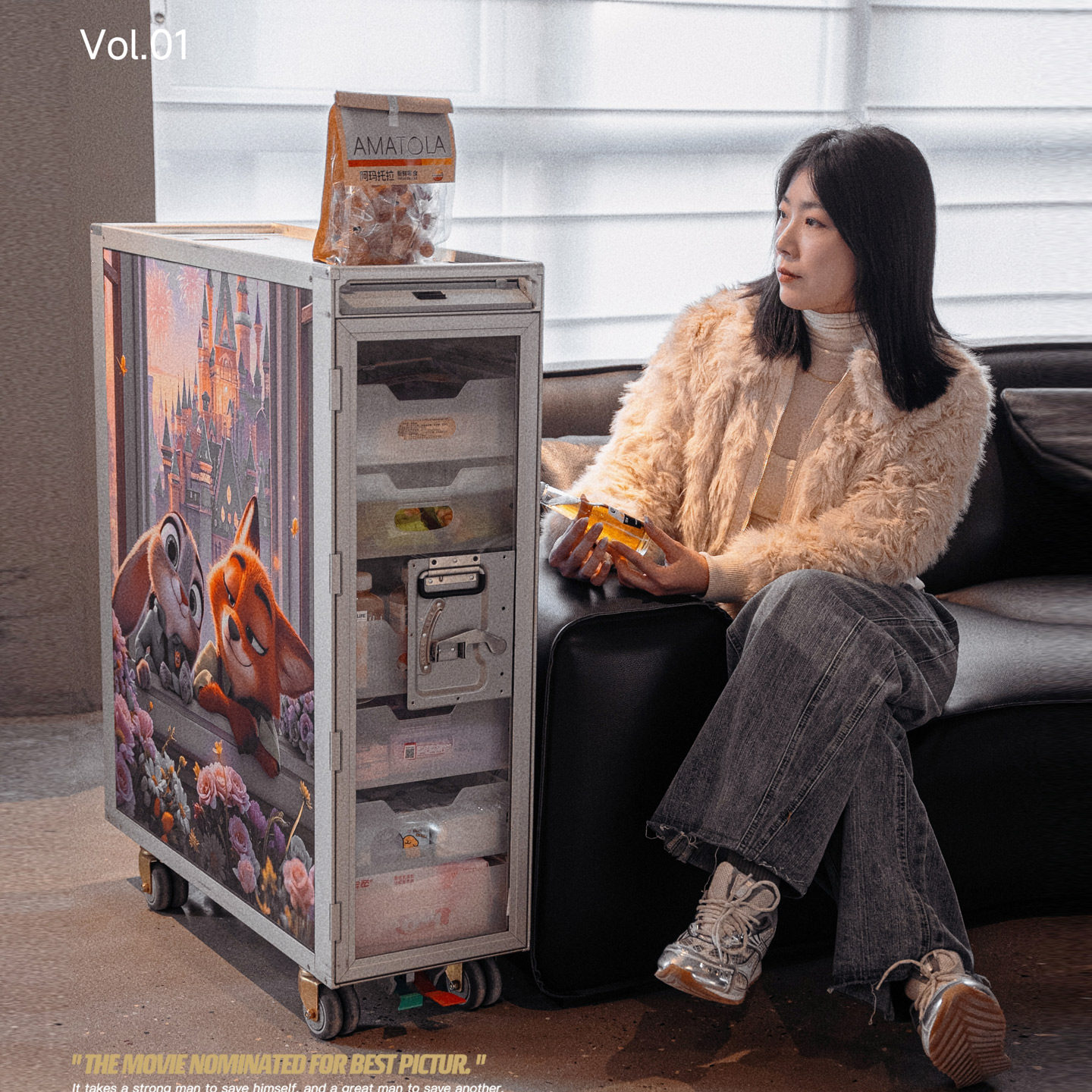 营造空间航空飞机餐车柜推车家用整理收纳柜酒柜商场展览移动柜