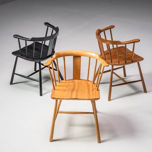 营造空间胡桃木中古风餐椅书桌椅