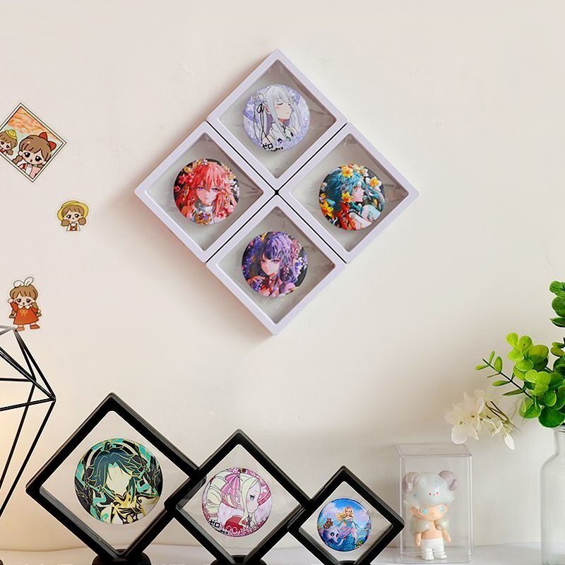 吧唧收纳盒徽章展示悬浮盒首饰吧唧保护套防尘手串勋章胸针展示架