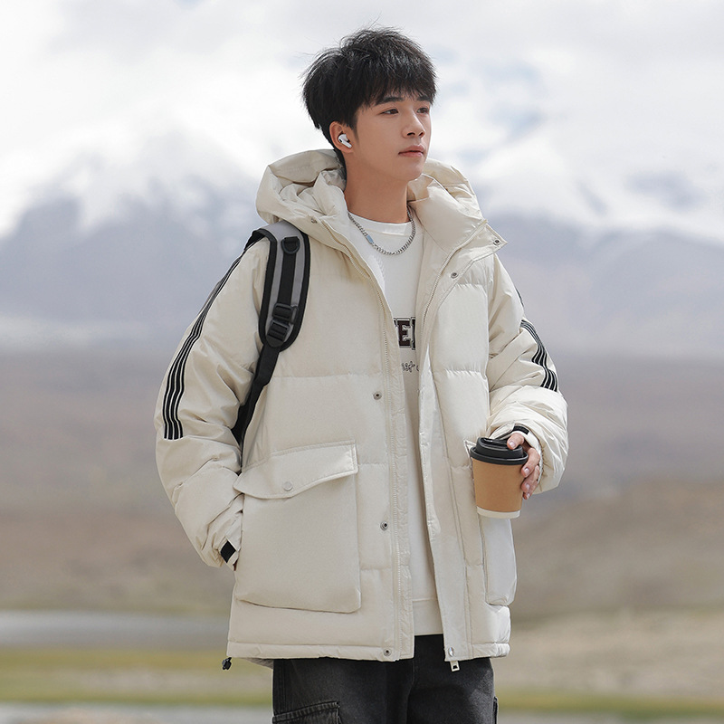 2025冬季新款羽绒服男士连帽加厚白鸭绒子保暖帅气潮流高级感外套