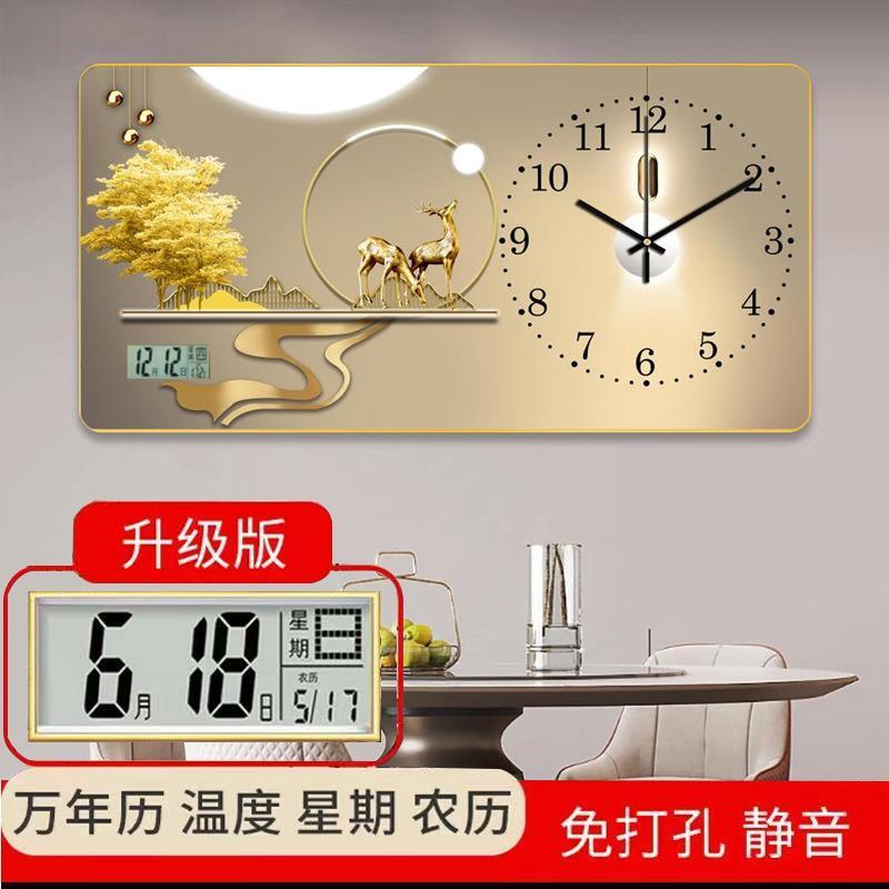 万年历2025新款壁挂式静音电子挂钟挂墙时钟客厅钟表钟表装饰画