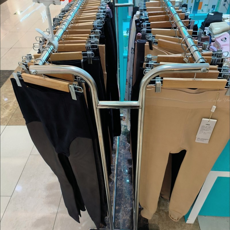 服装店不锈钢中岛展示架双杆双杠挂衣架晾衣架中岛架男女装陈列架