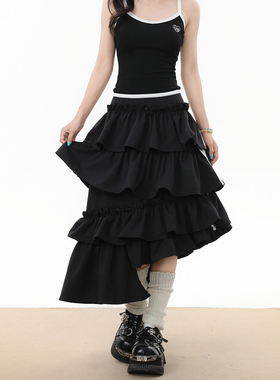 BNMGIN甜酷个性多层蛋糕裙ins不规则半身裙女夏季宽松显瘦中长裙