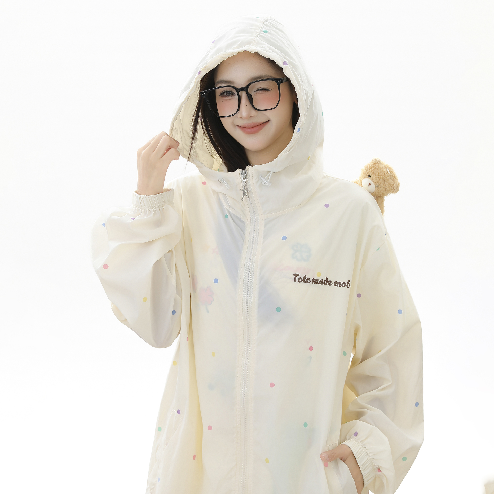 BNMGIN小熊挂件UPF50+防晒服ins