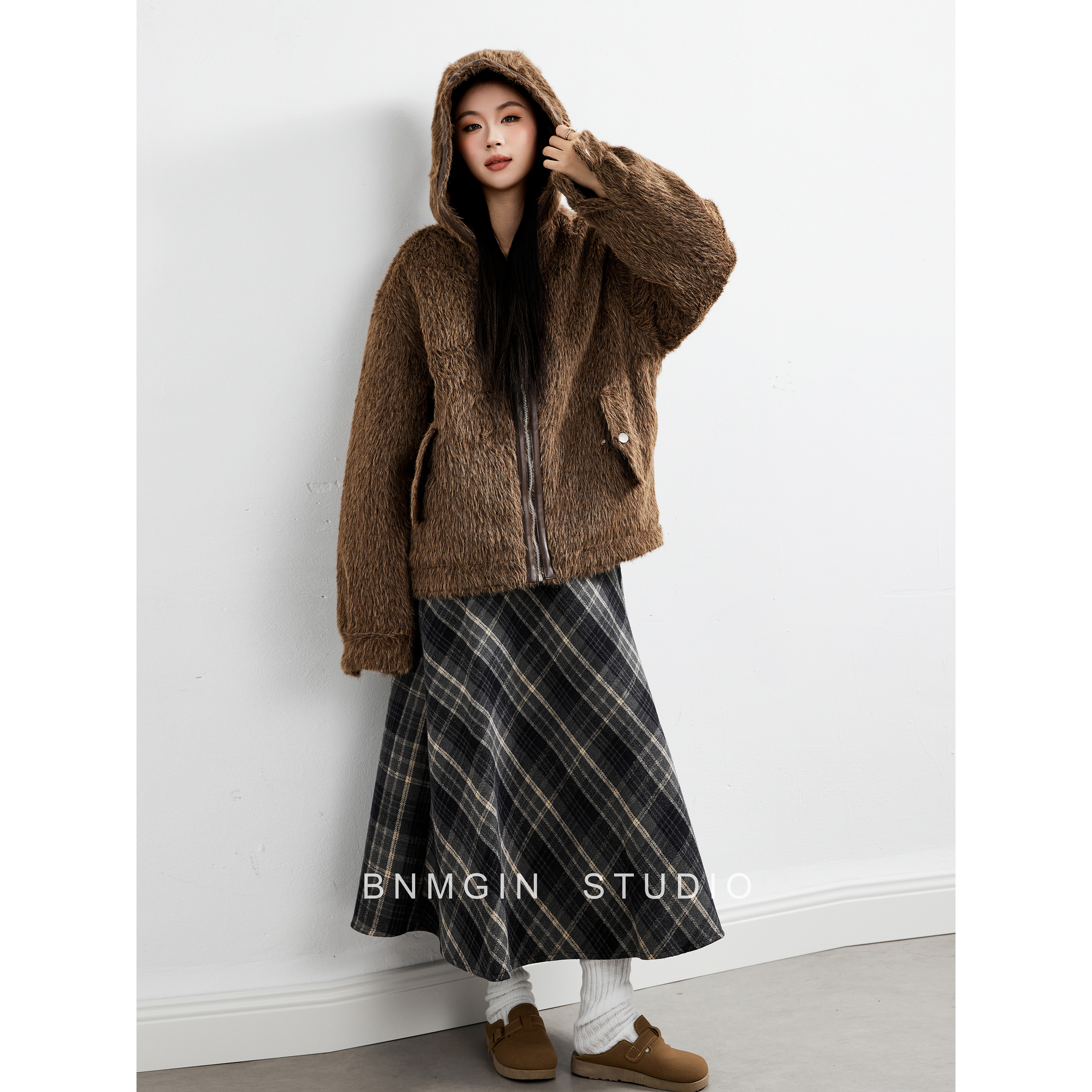 BNMGIN棉服加绒夹棉外套女冬季