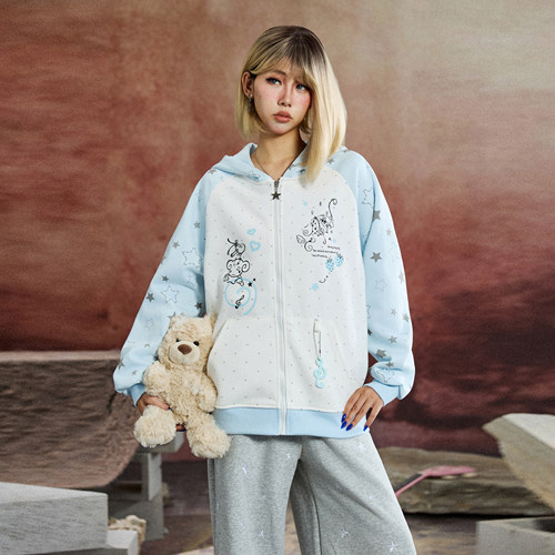 BNMGIN轻亚可爱卡通连帽卫衣女