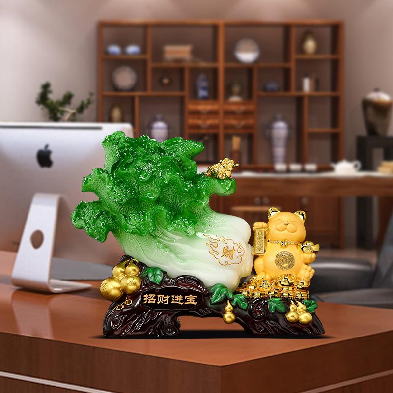 厂销厂家招财进宝白菜摆件招财猫客厅电视柜店铺收银柜台装Y饰品