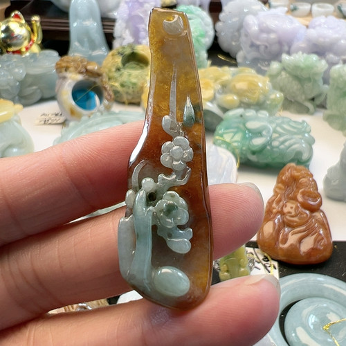 送证书天然翡翠A货红皮悟道