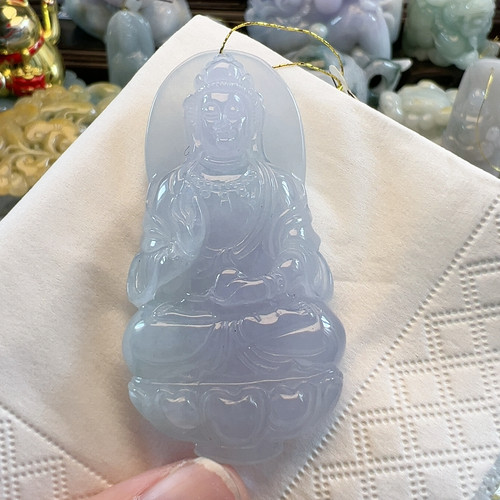 送证书天然翡翠A货高货冰紫罗兰观音