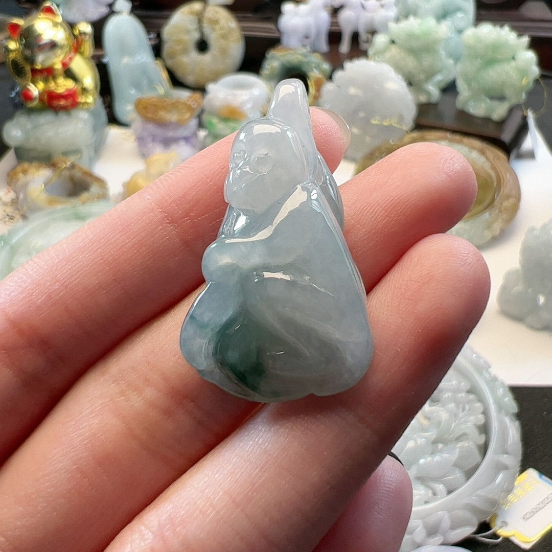 送证书 天然翡翠缅料A货飘蓝小缅甸翡翠