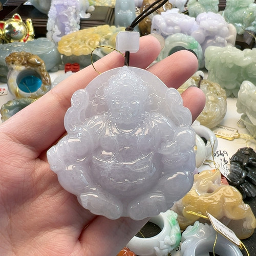 送证书 天然翡翠缅料A货高货黄财神