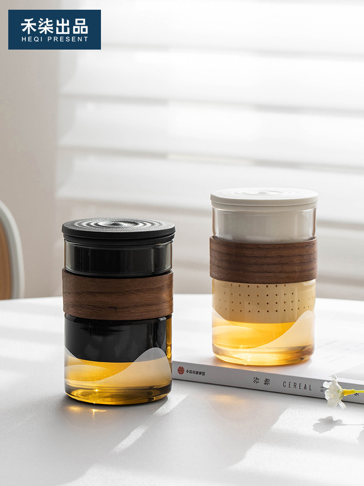 禾柒出品远山玻璃茶杯茶水分离泡茶杯个人专用茶具办公室水杯杯子,餐饮具,玻璃杯,淘宝优惠券,粉丝福利购,淘宝优惠卷