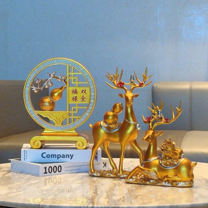 新中式福鹿三件套福禄s双全客厅电视柜酒柜装饰乔迁新居送礼,家居饰品,桌面摆件,淘宝优惠券,粉丝福利购,淘宝优惠卷