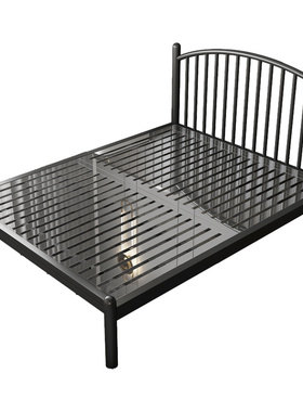 加厚不锈钢床1.2米单人1.5米1.8米双人L欧式白色黑色网红铁艺床架