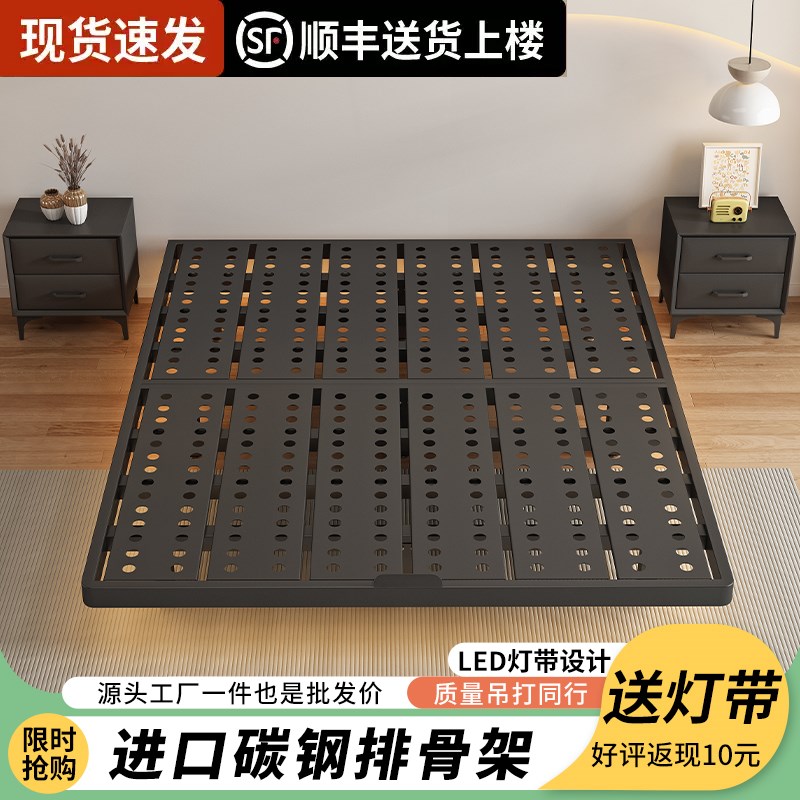 铁艺床双人床现代简约n1.5米加厚加固铁架单人床1.8出租屋儿童铁