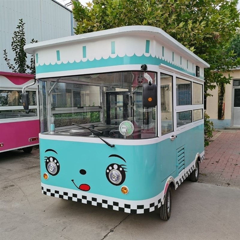 电动四轮a餐车炸窜摆摊车小吃车烧烤多功能早餐快餐熟食凉菜车地