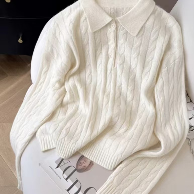 【麻花方领】秋冬法式新款麻花针织毛衣气质百搭减龄时尚款