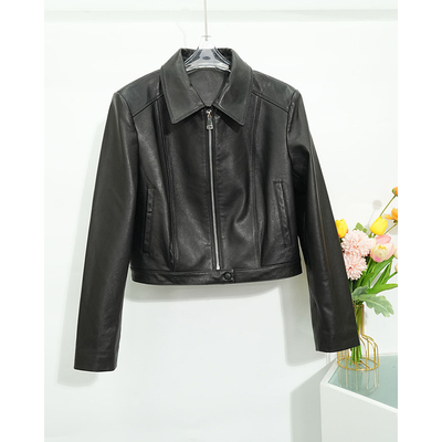 新西兰真皮皮衣外套女短款2026春小个子复古显瘦绵羊皮夹克B2825