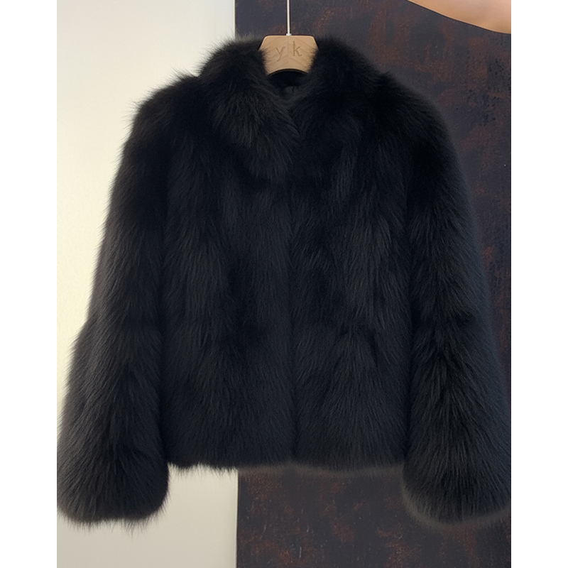 狐狸毛皮草外套女短款2025秋冬新款海宁真毛韩版真皮立领B2340