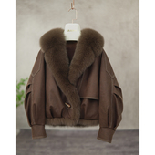 2025海宁年轻款 狐狸毛领鹅绒服皮草女冬真毛年轻款 海宁廓形B2431