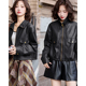 气质复古休闲减龄机车夹克上衣B2829 新款 短款 皮衣外套女2026秋季