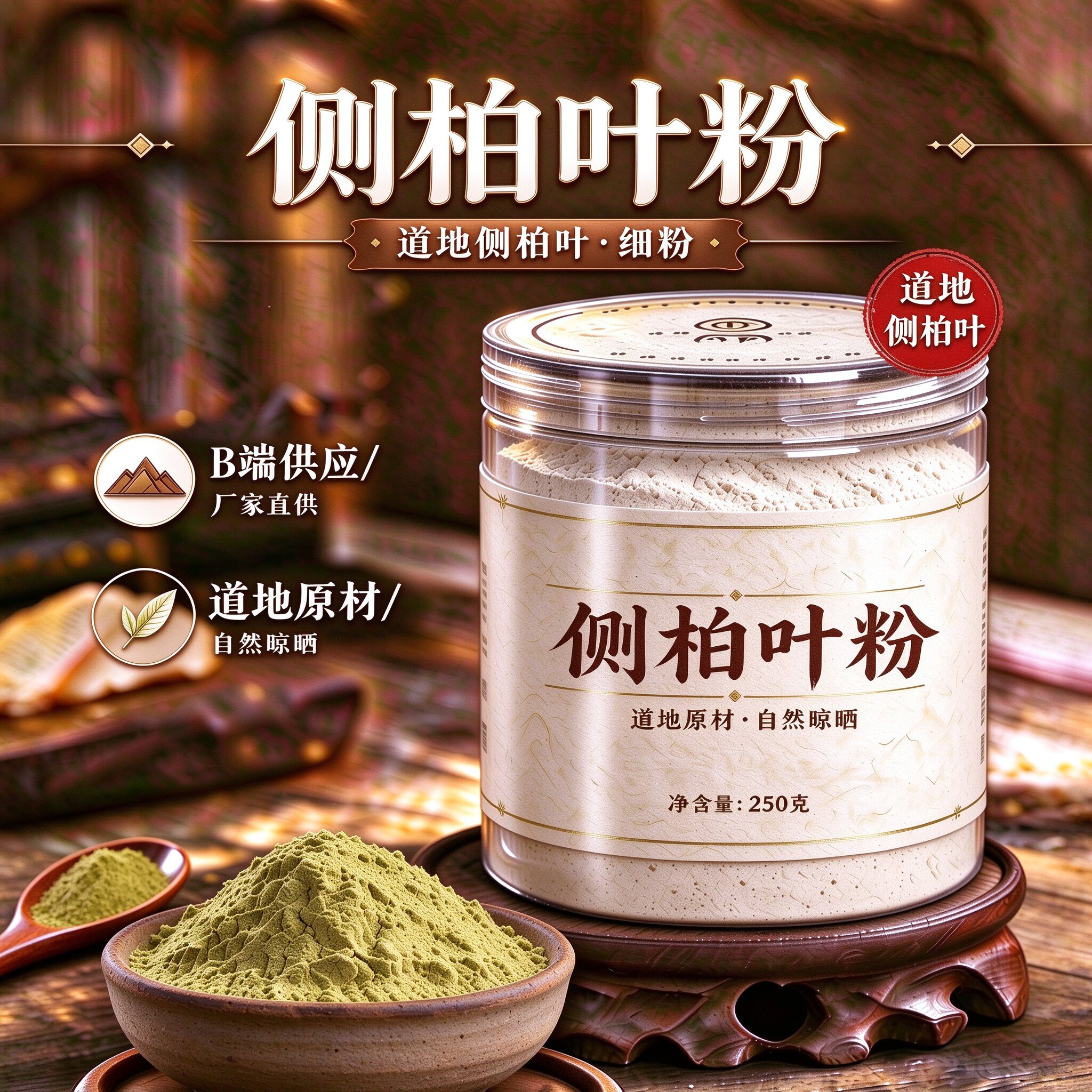 侧柏叶粉现磨50克侧柏叶粉新鲜晒干侧柏叶