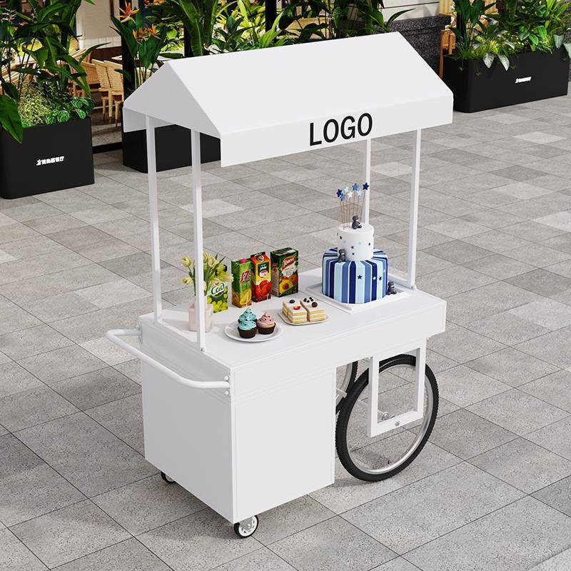 欧式铁艺花车摆摊小推车地摊位售卖车户外夜市促销展示架流动餐车