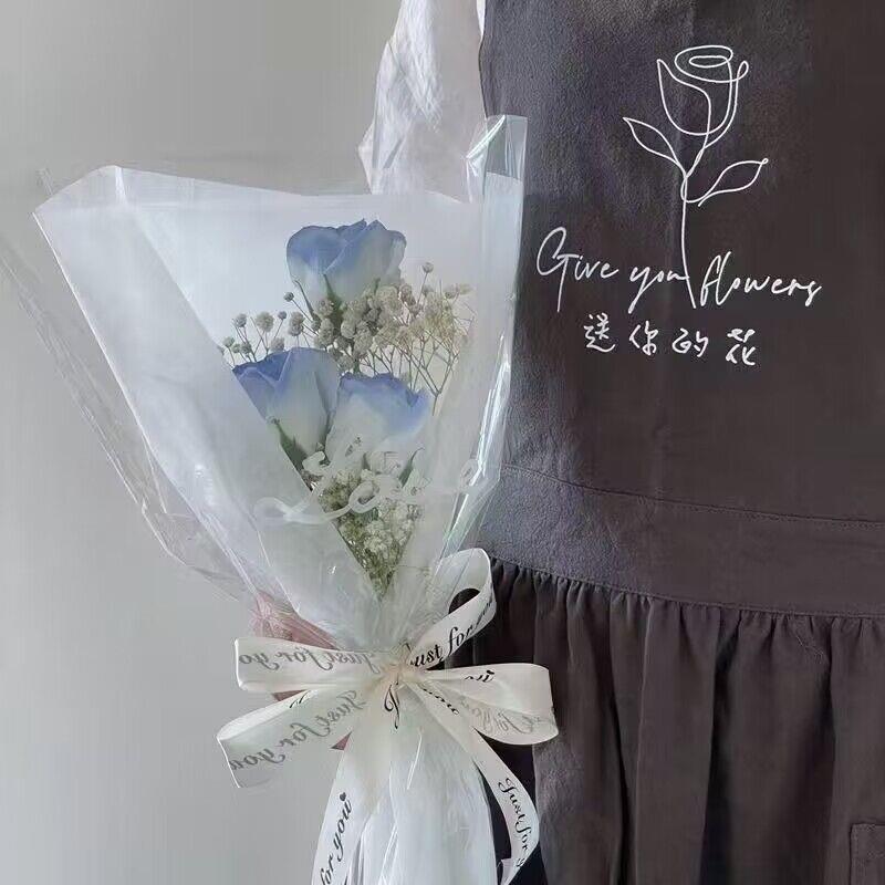 成品碎冰蓝玫瑰花束黑骑士送友情人节礼物仿真香皂花永生干花束