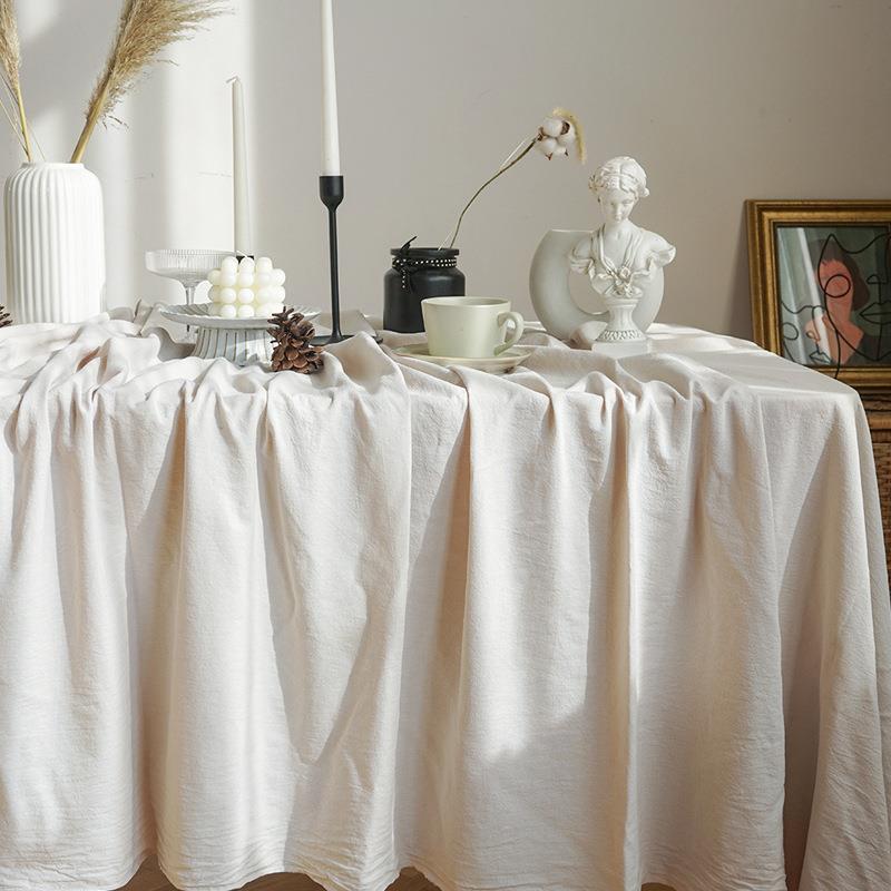 法式复古甜品台桌布棉麻布艺生日派对婚庆简约拍照背景挂布高级感