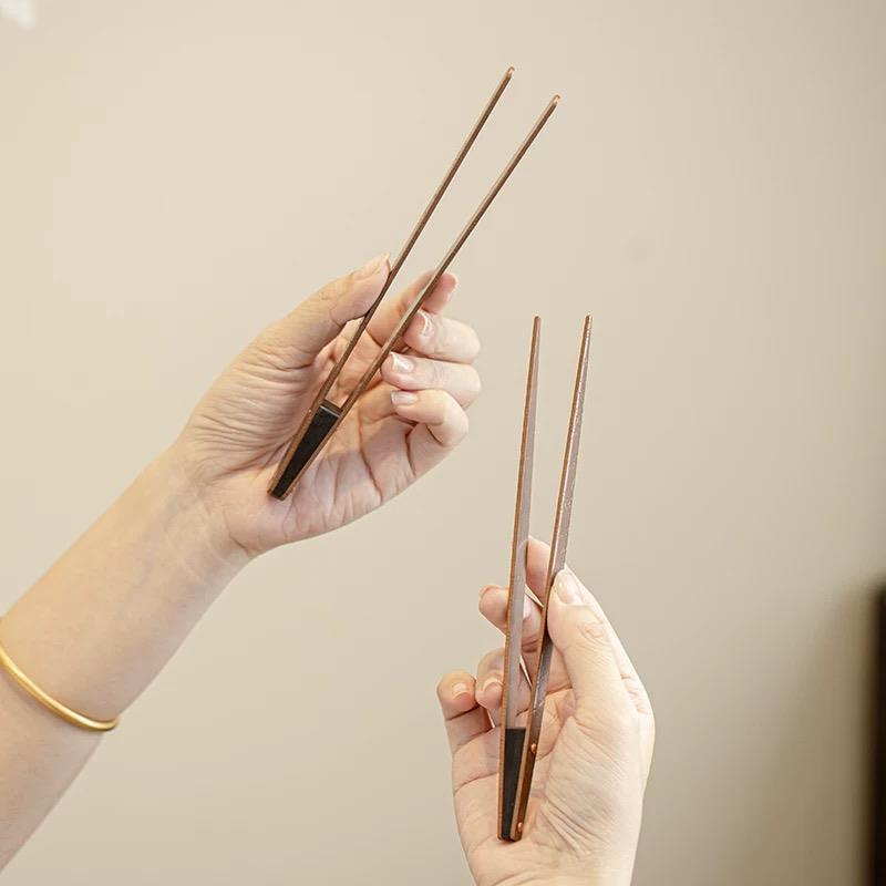 精工加厚锤纹紫铜茶夹 茶杯夹茶叶夹子 茶道夹六君子铜镊子茶配件