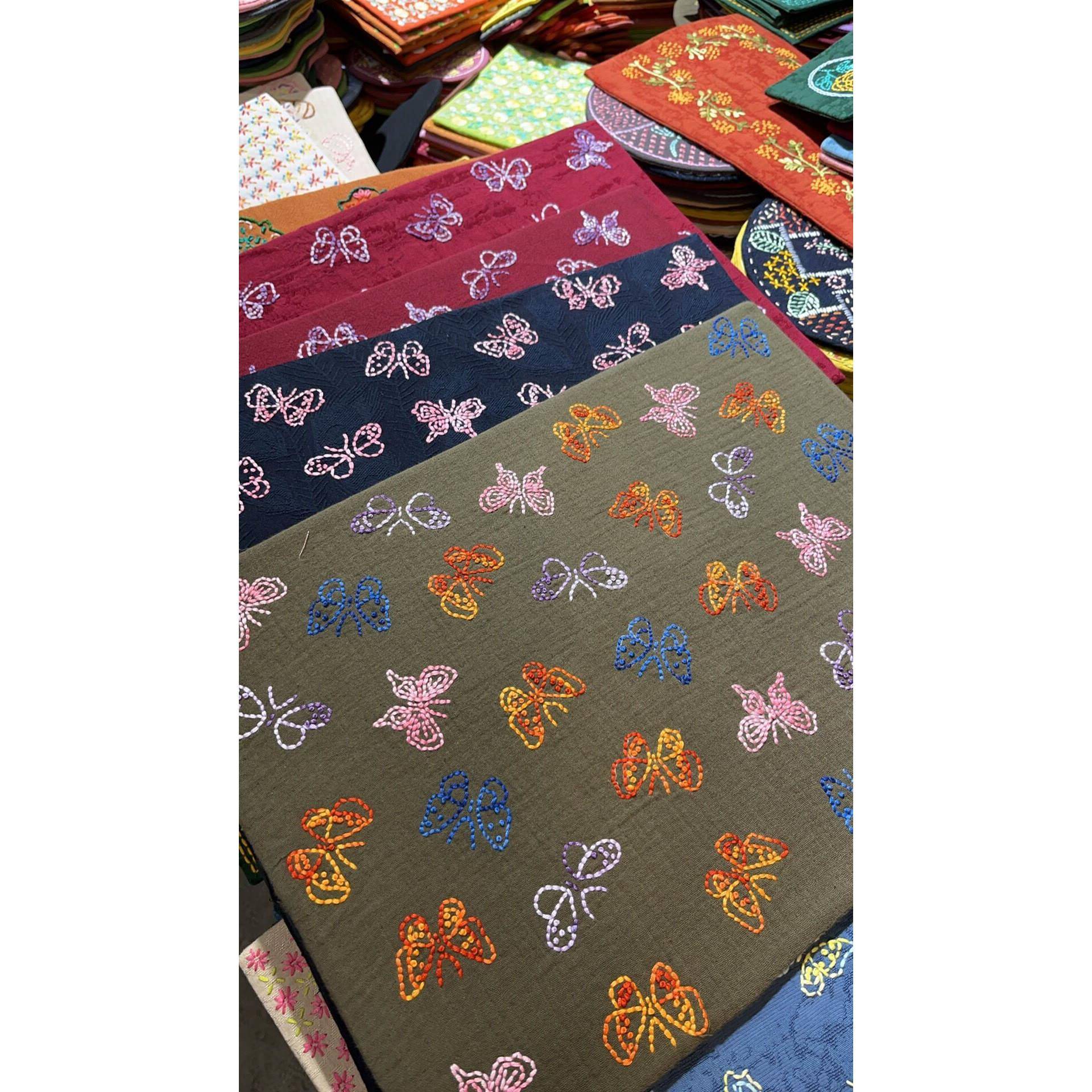 叶子纯手工刺绣茶席茶垫茶壶隔热垫刺子绣布艺茶席葫芦茶席可定做