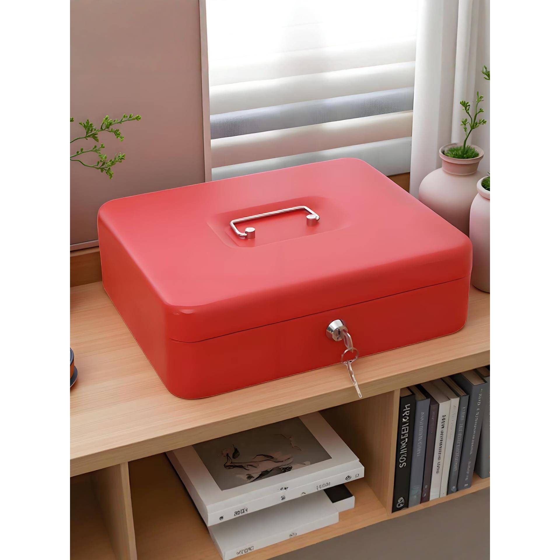 保险柜带锁保管盒小型防盗密码箱贵重物品现金存放钱箱首饰保险箱