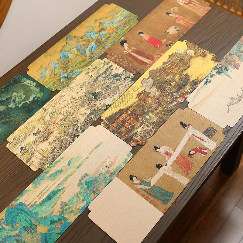 双面古画茶席防水棉麻中式桌旗主人席复古茶垫禅意干泡茶道零配件