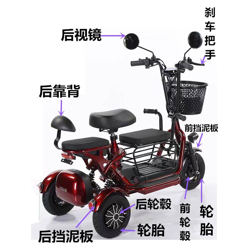 电动三轮车挡泥板老人代步车折叠三轮防水护板滑板车配件凤凰飞鸽