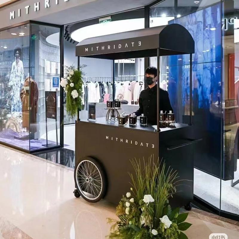 铁艺花车摆摊小推车展示架流动集市餐车户外促销售卖车移动地摊位