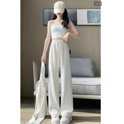 ZK-8805白色松紧休闲裤【实物以直播间为准】