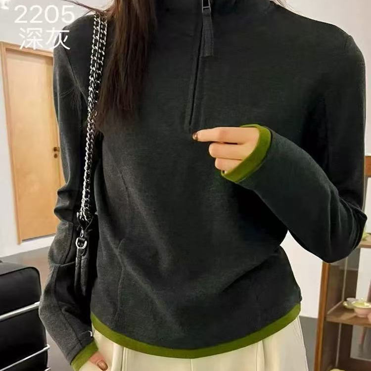 ZK-8110双面绒半拉链假两件【实物以直播间为准】