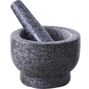 研磨器蒜臼子大号 捣蒜器石臼 家用捣臼天然花岗岩杵臼出口蒜臼子
