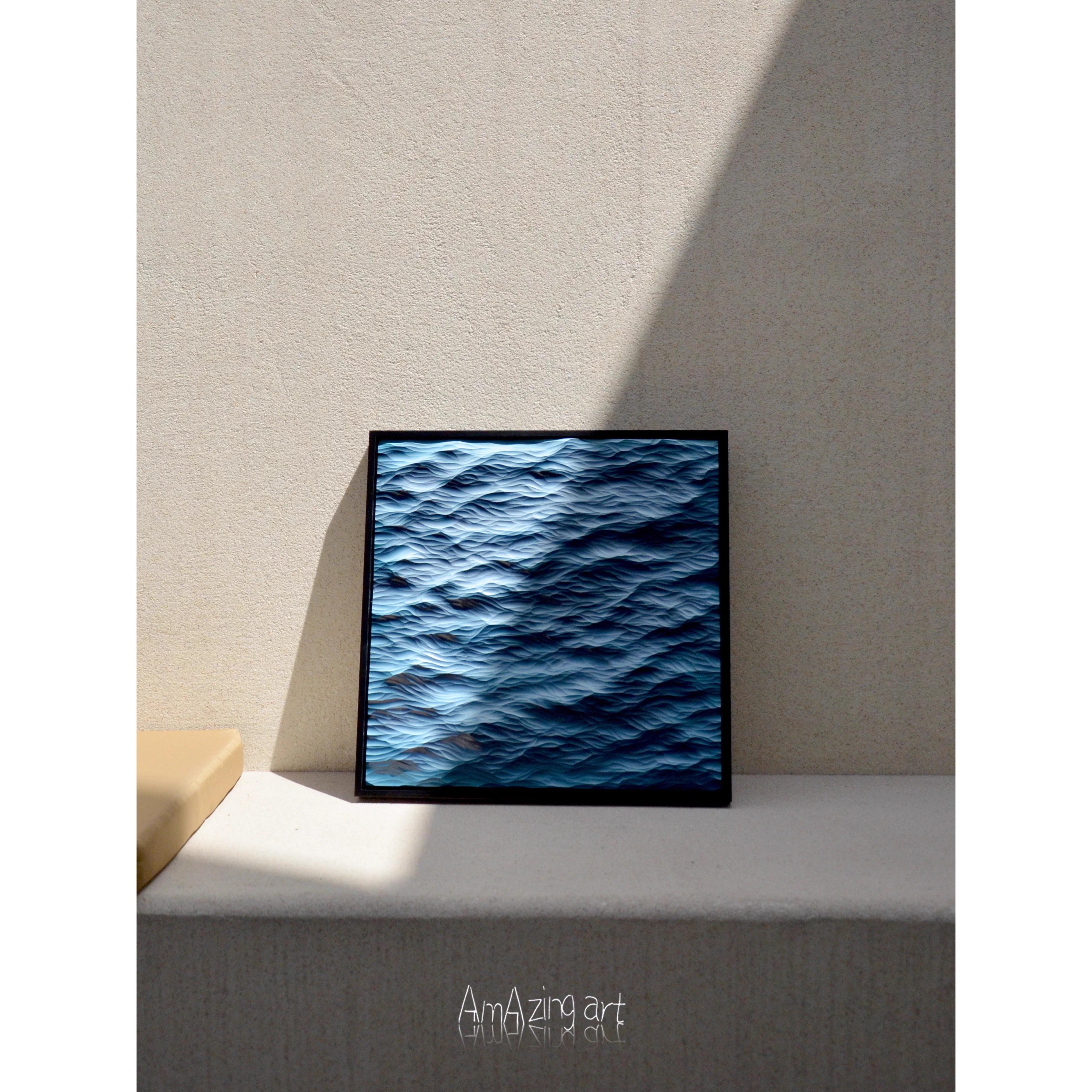 浮雕大海立体装饰画墙壁玄关饰品墙面装饰海浪挂画