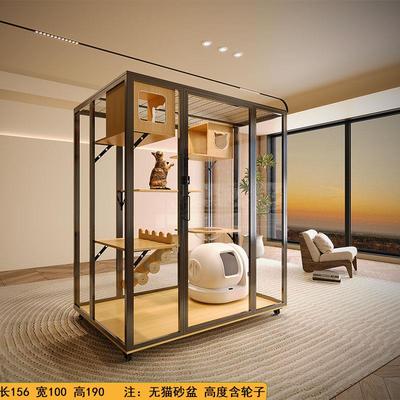 全景猫别墅超大家用猫笼子实木猫咪别墅大型室内定制豪华玻璃猫房