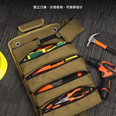 新款牛津布汽车工具包折叠式卷包电工包工具袋车载悬挂五金置物袋