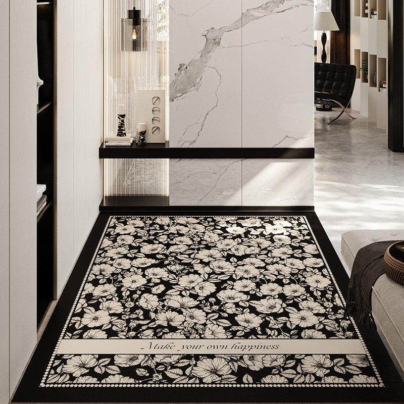 野放现代轻奢皮革地垫入户门垫门口地垫进门防滑脚垫玄关地毯家用